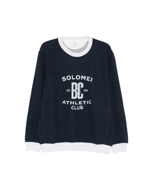 Brunello Cucinelli Black Graphic Print Sweatshirt for men