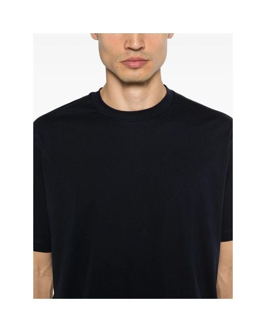 Mazzarelli Blue Round-Neck T-Shirt for men