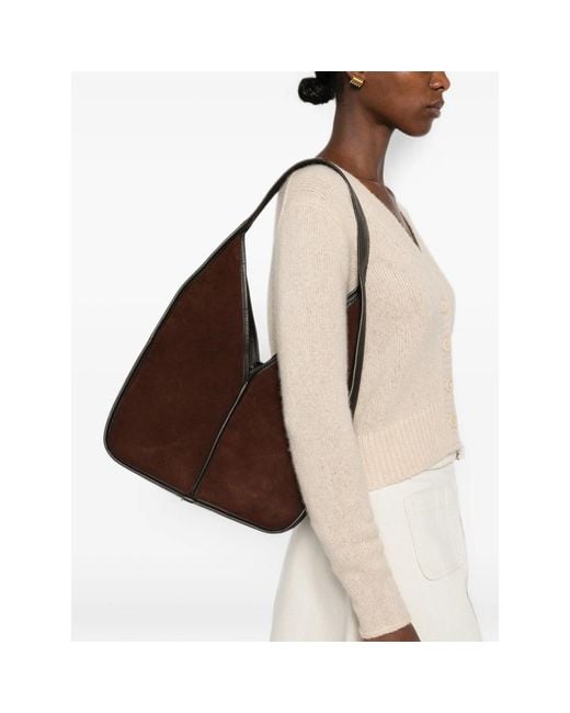 Hereu Brown Calella Suede Shoulder Bag