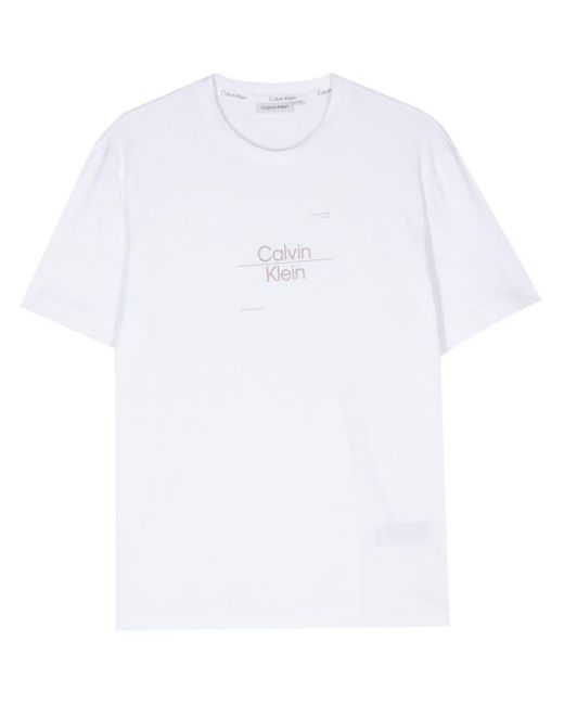 Calvin Klein White Logo-Print T-Shirt for men