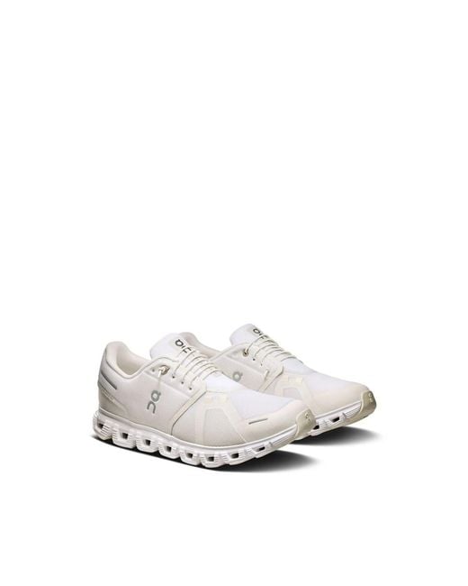 On Shoes White Cloud 6 Mesh Sneakers for men
