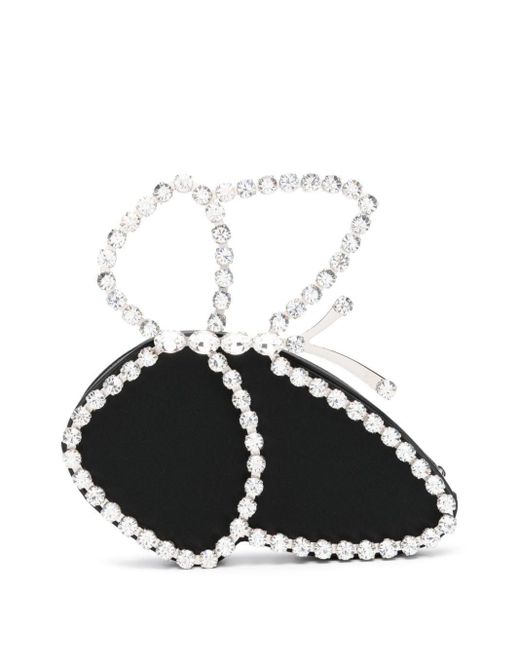 L'ALINGI Black Butterfly Crystal-Embellished Clutch Bag