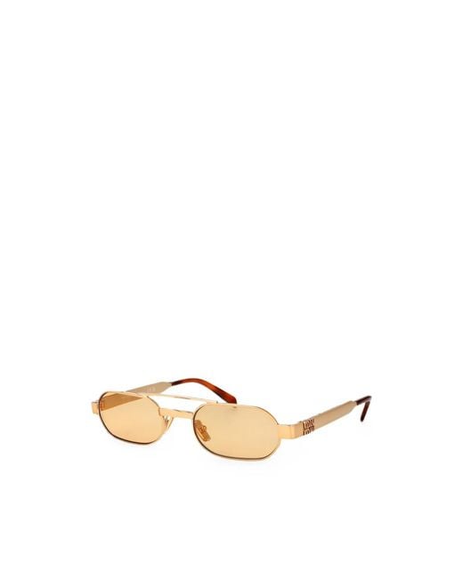 Miu Miu Natural Geometric-Frame Sunglasses