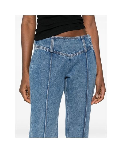 Mother Blue Snacks! The Pin Up Takeout Heel Seam-Detail Jeans