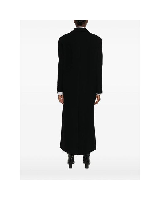 LE SULLY STUDIO Black Double-Breasted Peak-Lapel Coat