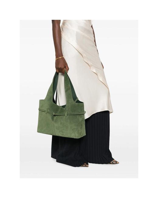 MANU Atelier Green Cambon Cabas Buckle-Detail Tote Bag