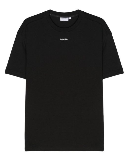 Calvin Klein Black Logo-Print Cotton T-Shirt for men