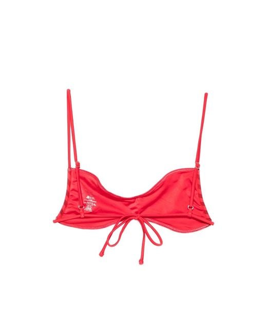 Frankie's Bikinis Red X Jennie Magnolia Striped Bikini Top
