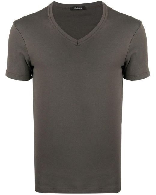 Tom Ford Black V-Neck Short-Sleeve T-Shirt for men
