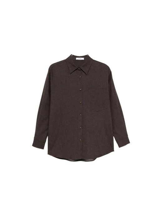 ELEH Brown Chest-Pocket Button-Up Shirt