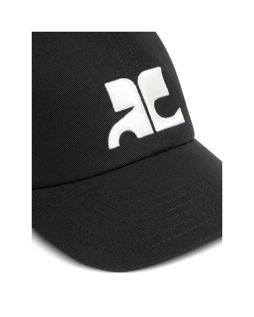 Courreges Black Ac Logo-Embroidered Cap for men