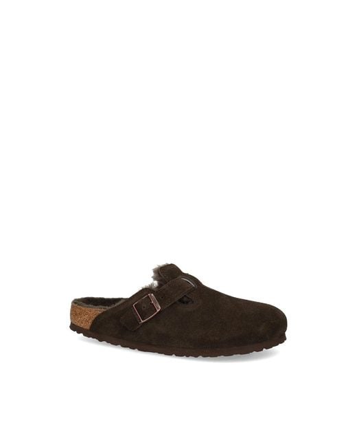 Birkenstock Brown Boston Shearling Mules for men