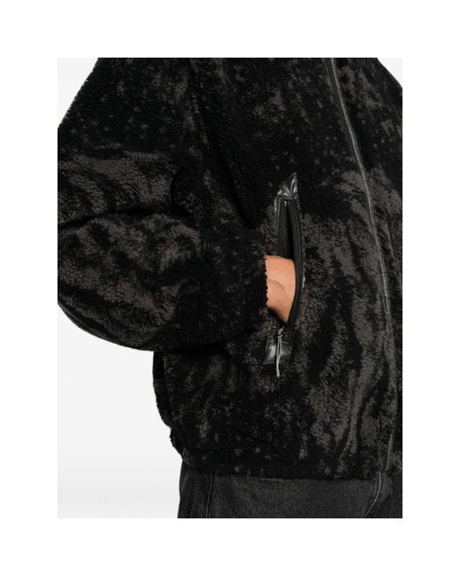 Roa Black Fleece-Texture Zip-Up Jacket for men