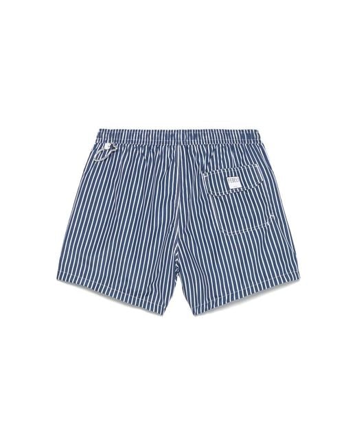 Fedeli Blue Striped Swim Shorts for men