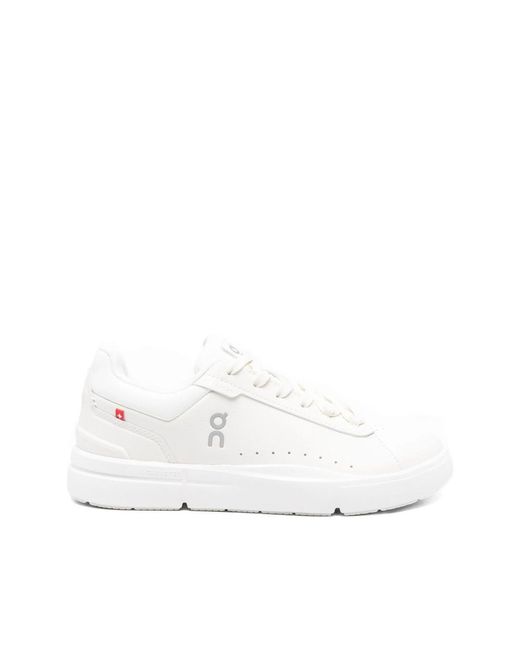 On Shoes White The Roger Advantage Lace-Up Sneakers