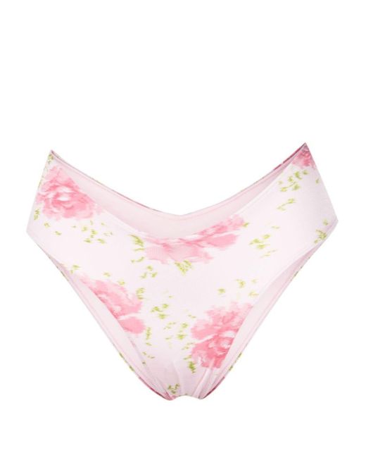 Frankie's Bikinis Pink Floral-Print Bikini Bottoms