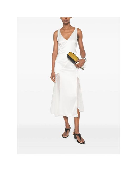 Sir White Ingrid Lace-Trim Midi Dress