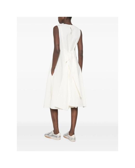 J.W. Anderson White Bow-Detail Sleeveless Midi Dress