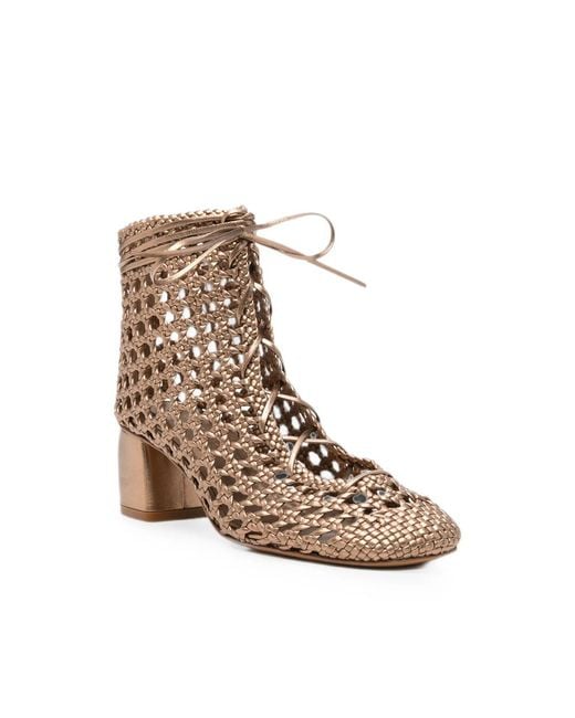 Forte_forte Brown Woven Lace-Up Ankle Boots