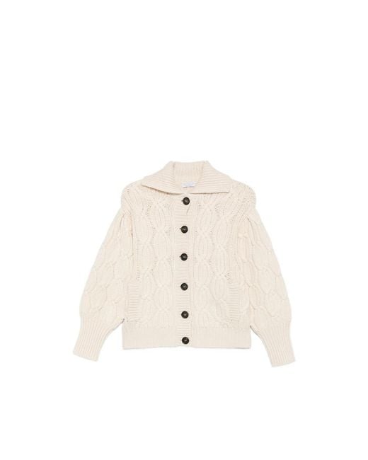 Brunello Cucinelli Natural Cable-Knit Cardigan