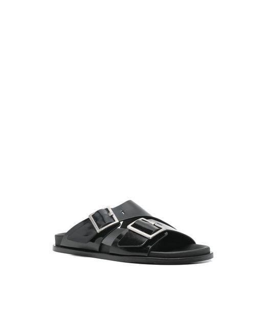 Alohas Black Alba Buckle Strap Sandals