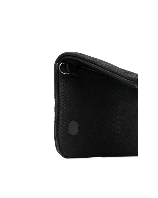 Zadig & Voltaire Black Crocodile-Embossed Crossbody Bag