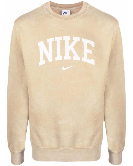 Nike Cotton Arch Logo-print Sweatshirt in Natural for Men | Lyst UK