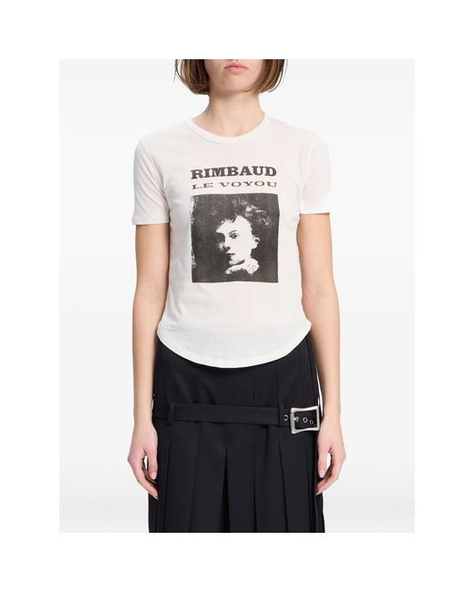 Ann Demeulemeester Gray Le Voyou Graphic-Print T-Shirt