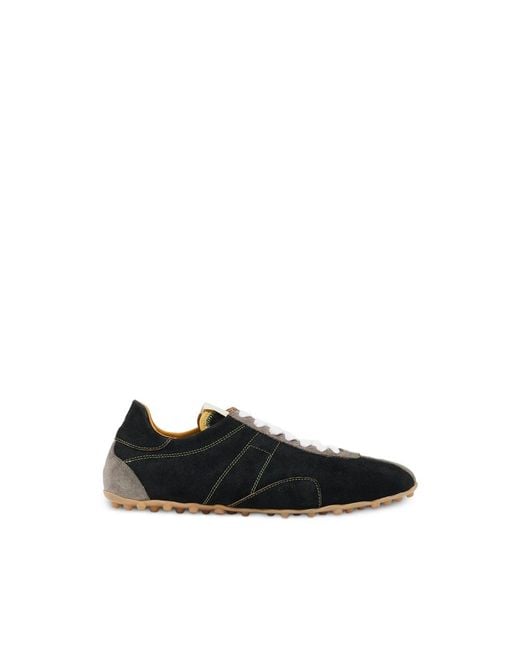 Maison Margiela Black Sprinters Panelled Leather Sneakers for men