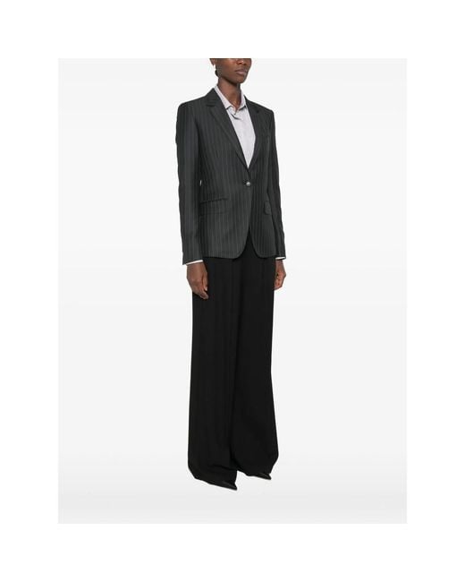 Tom Ford Black Pinstripe-Pattern Single-Breasted Blazer