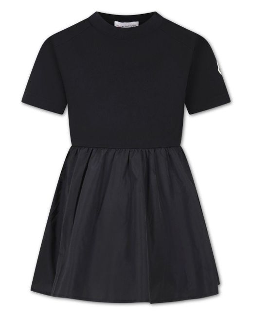 Moncler Black Logo-Appliqué Cotton Dress