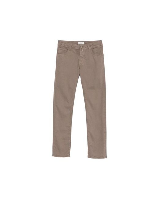Jacob Cohen Gray Nick Logo-Patch Straight-Leg Trousers for men