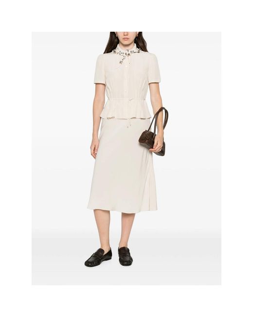 Prada White Neutrals Dresses