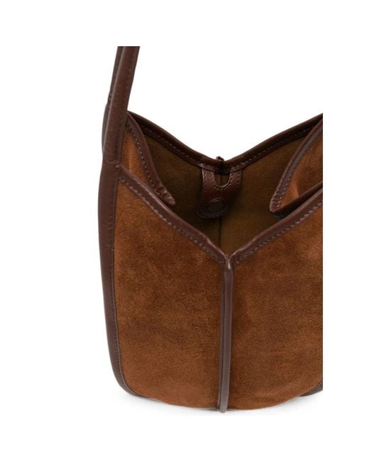 Hereu Brown Calella Suede Shoulder Bag
