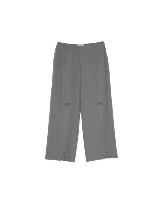 THESTROY Gray Distressed Trousers for men