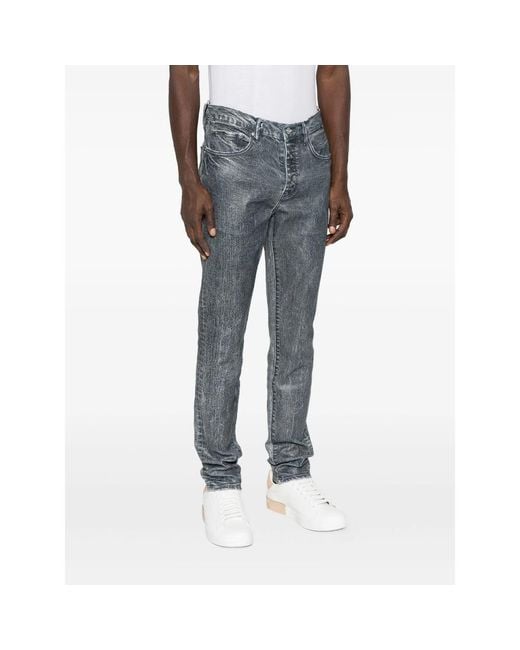 Purple Brand Gray Acid-Wash Jeans for men