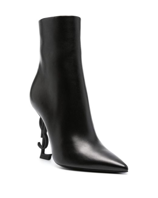 Saint Laurent Black Opium 110Mm Pointed-Toe Ankle Boots