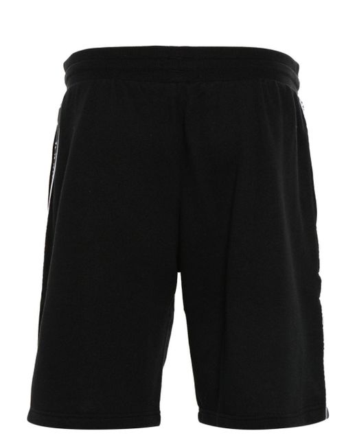 Emporio Armani Black Logo-Tape Jersey Shorts for men