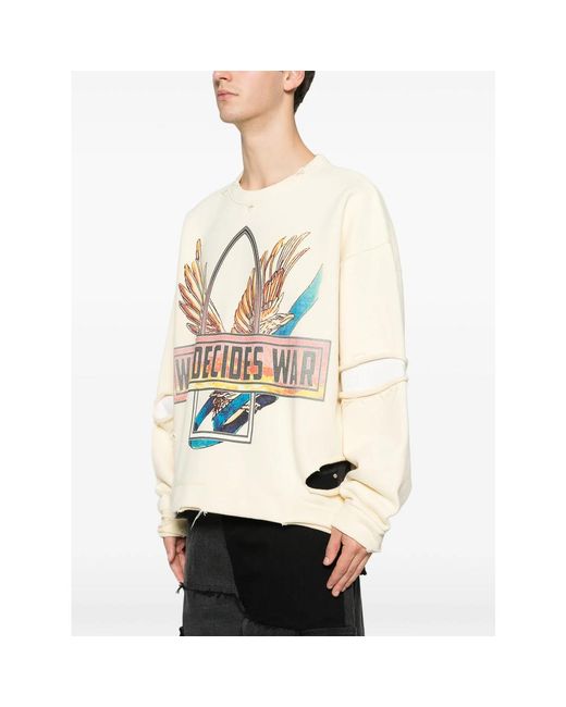 Who Decides War Natural Ribbon Tour Distressed Sweatshirt for men