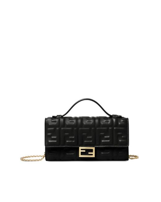 Fendi Black Enbossed Leather Mini Bag