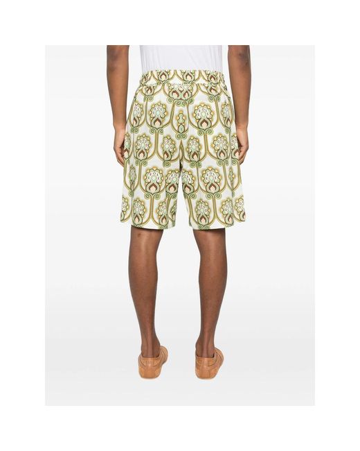 Drole de Monsieur Natural Print Camp Shorts for men