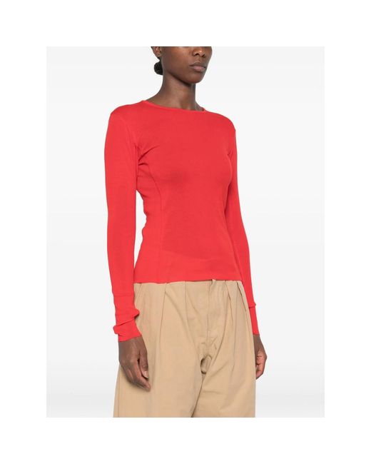 Soeur Red Lester Long-Sleeve Boat-Neck T-Shirt