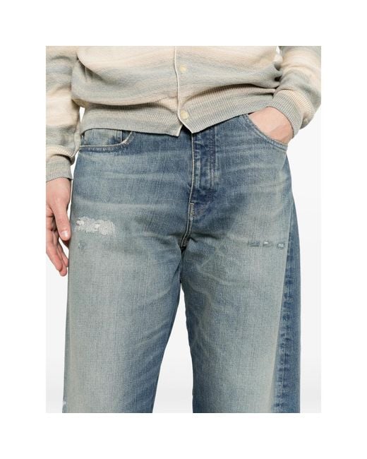 sunflower Blue Twisted Distressed Jeans for men