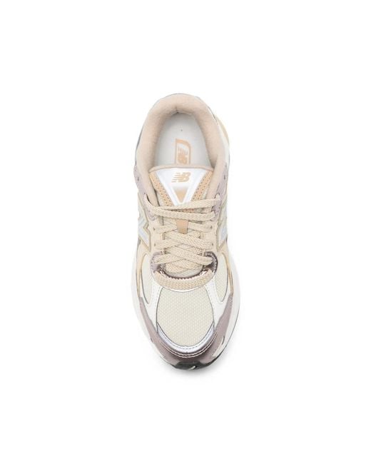 New Balance White Panelled Lace-Up Sneakers