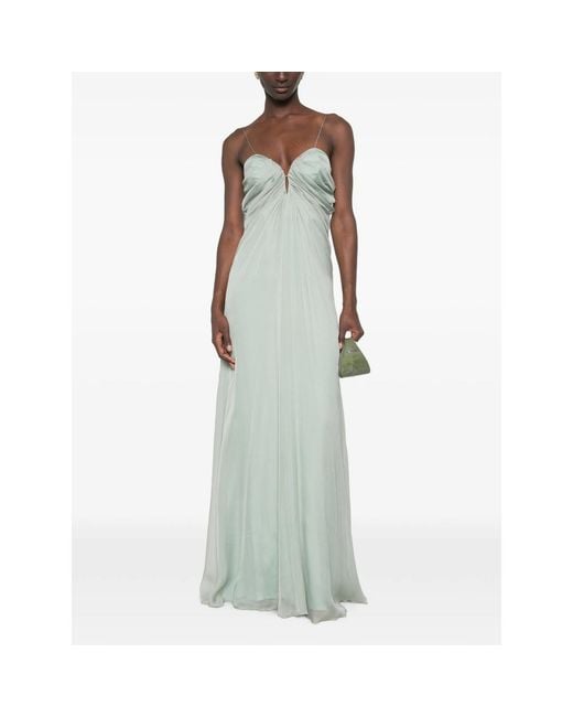 Raquel Diniz Green New Samba Ruched Maxi Dress