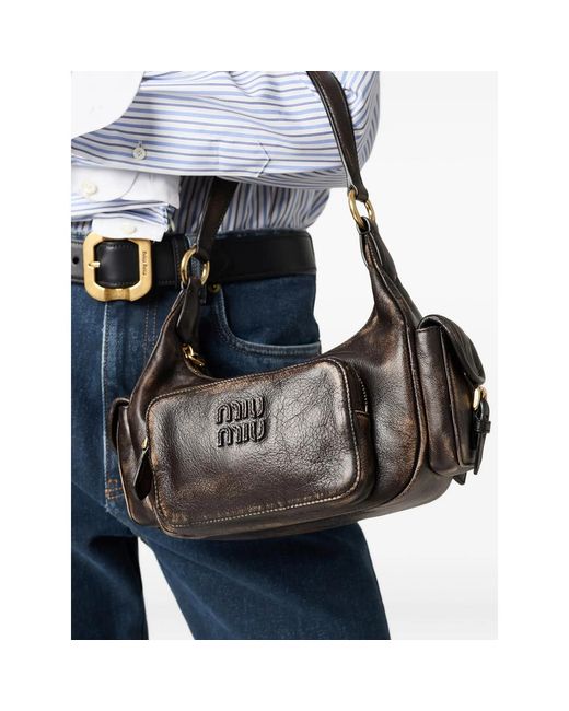 Miu Miu Brown Shoulder Bags