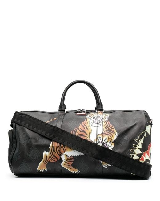 Sprayground Black Year Of The Tiger Duffle Bag for men
