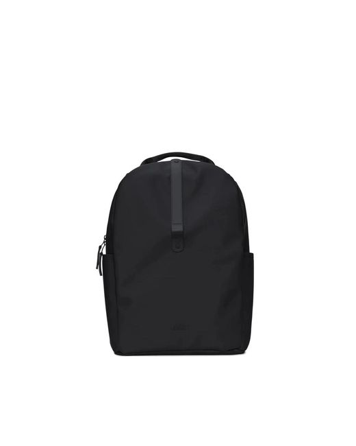 Rains Black Matte-Finish Backpack for men