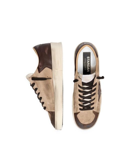 Golden Goose Deluxe Brand Brown Stardan Suede Toe Nylon Tongue Suede Upper Leather Star And Heels for men