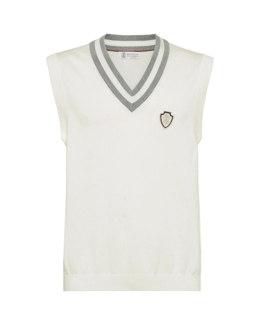 Brunello Cucinelli White T-Shirts & Vests for men